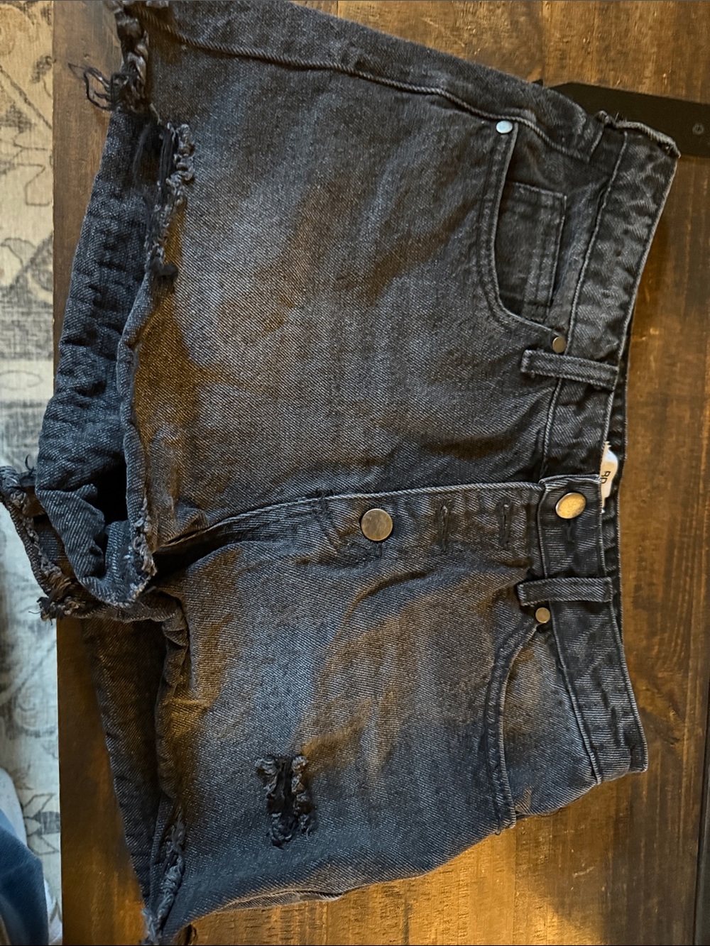 bp Black Distressed Denim Cutoff Shorts